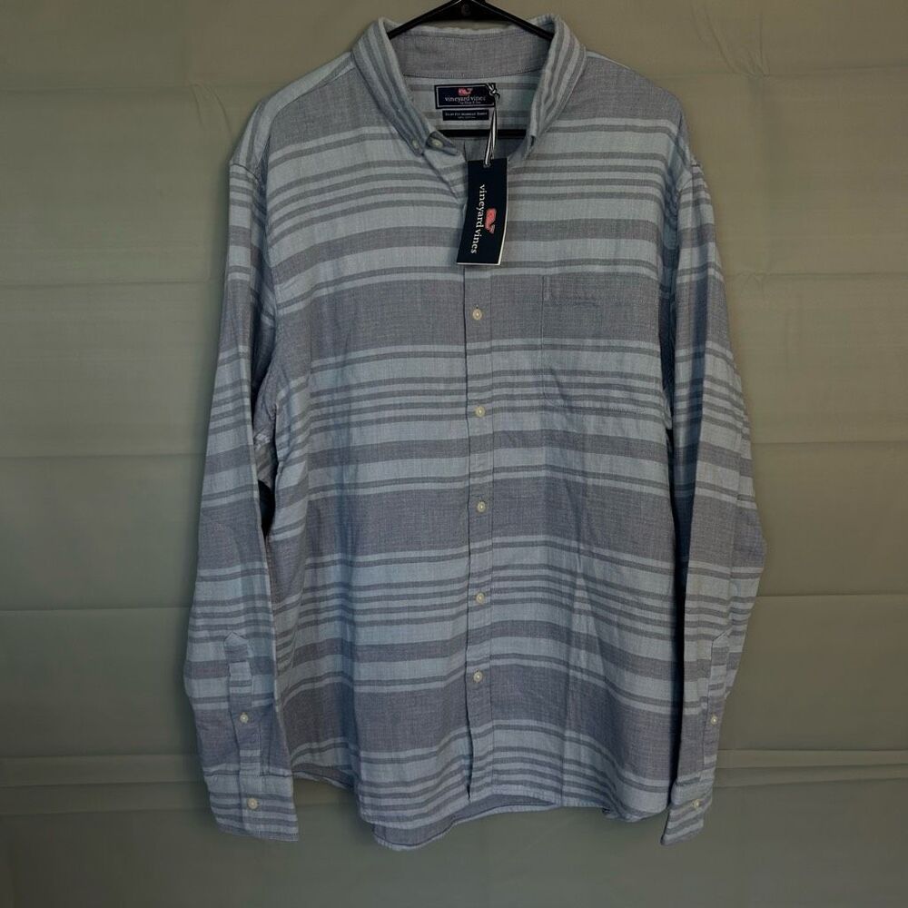 Vineyard Vines Shirt Mens 2XL Murray Shirt Button Down Cedar Creek Slim Fit Blue